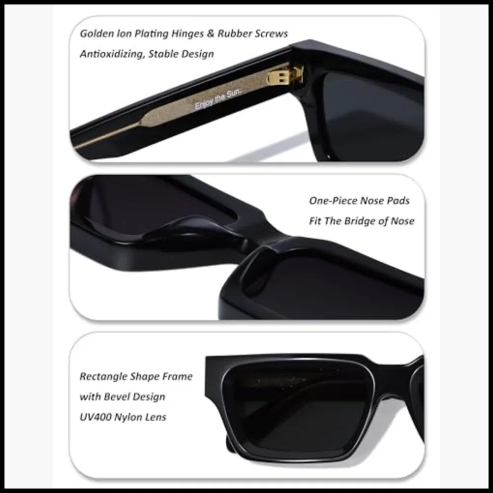 Acetate Frame Sunglasses with UV Protection Nylon Lens Retro Unisex